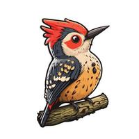 cute woodpecker cartoon style vector