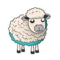 cute sheep cartoon style vector