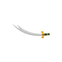 A sword with a yellow handle and a black handle. vector