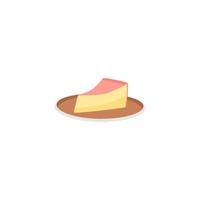 Brown and white blanket on a white background. A piece of cake is on a plate with a piece of cheese. vector