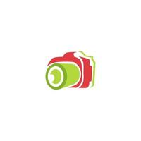 camera logo design with color pattern vector