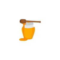 A honey dipper with a wooden handle and a honey dipper. vector