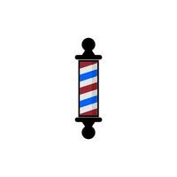 Red, white and blue barbershop on a white background. vector