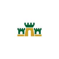 castle building logo design with color pattern and white background vector