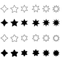 Star icon vector set. Sparkles illustration sign collection. shining burst symbol. snowflakes logo.