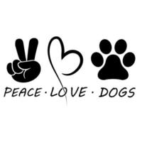 Peace Love Dogs icon. Love Dog illustration sign. Peace dog symbol. vector