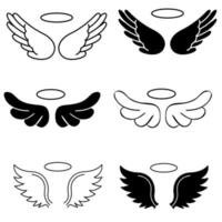 Angel Wings icon vector set. paradise illustration sign collection. nimbus symbol or logo.