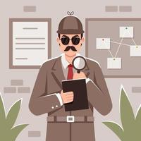 detective en busca de pistas vector