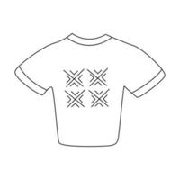 Cropped T-shirt with abstract geometric print. Vector doodle