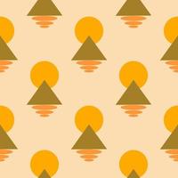 Abstract seamless pattern triangle, moon and ovals vector