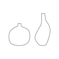 Stylish vases of abstract shapes. Vector doodle isolated