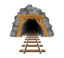 old stone entrance to a gold or coal mine vector illustration isolated on white background