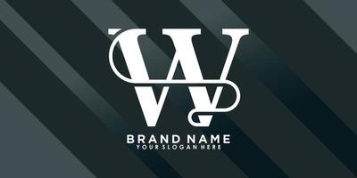 brand name logo design with letter W creative concept vector