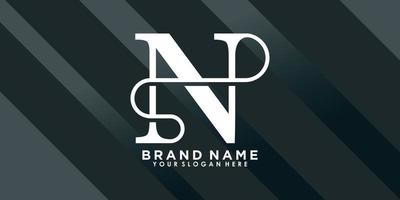 brand name logo design with letter N creative concept vector