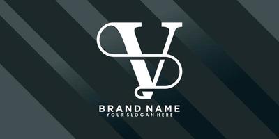 brand name logo design with letter V creative concept vector