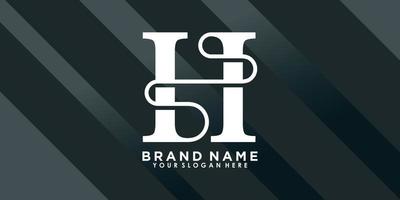 brand name logo design with letter H creative concept vector