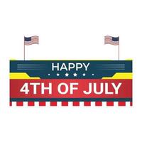 4th of July background design with realistic lovely elements. EPS10 vector illustration.