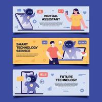 Chatbot Personal Assistant Banner Set vector