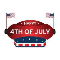 4th of July background design with realistic lovely elements. EPS10 vector illustration.