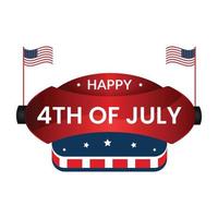 4th of July background design with realistic lovely elements. EPS10 vector illustration.