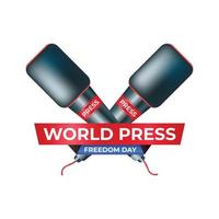 World press freedom day vector graphic design with pen and microphone