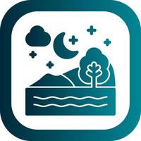 Night Landscape Vector Icon Design