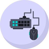 Gaming Keyboard And Mouse Vector Icon Design