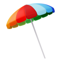 été éléments, coloré plage parapluie, 3d le rendu png