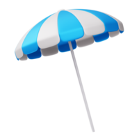 zomer elementen, kleurrijk strand paraplu, 3d renderen png