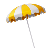 verano elementos, vistoso playa paraguas, 3d representación png