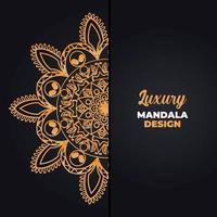 lujo ornamental mandala diseño antecedentes en oro color. Ramadán estilo decorativo mándala Arábica islámico mandala para imprimir, póster, cubrir, volantes, bandera. indio, real, turco, yoga vector