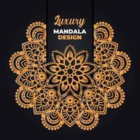 lujo ornamental mandala diseño antecedentes en oro color. Ramadán estilo decorativo mándala Arábica islámico mandala para imprimir, póster, cubrir, volantes, bandera. indio, real, turco, yoga vector