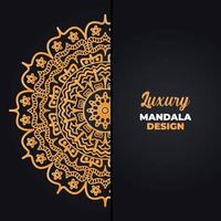 lujo ornamental mandala diseño antecedentes en oro color. Ramadán estilo decorativo mándala Arábica islámico mandala para imprimir, póster, cubrir, volantes, bandera. indio, real, turco, yoga vector