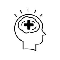 Mental health icon in linear style vector