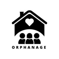 Orphanage icon in simple black design isolated on white background vector