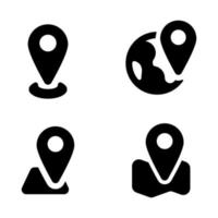 Set of location icon in glyph style vector