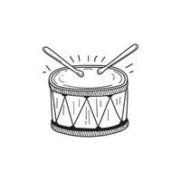 Drum doodle illustration isolated on white background vector