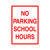 non parking école heures signe sur transparent Contexte png