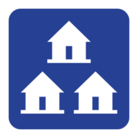 Housing Blue Sign on Transparent Background png