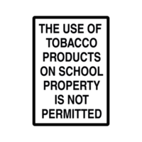 The use of Tobacco Products on School Property is not Permitted Warning  Sign on Transparent Background png