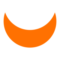 Geometric Shape Crescent moon on a Transparent Background png