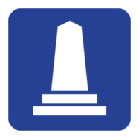 monument bleu signe sur transparent Contexte png