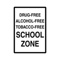 Danger Alcohol-Free School Zone Symbol Sign on Transparent Background