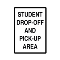 Student Drop-off and pick area sign on Transparent Background png