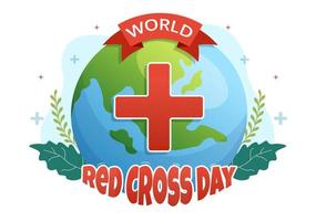 World Red Cross Day on May 8 Illustration to Medical Health and Providing Blood In Hand Drawn for Web Banner or Landing Page Templates vector