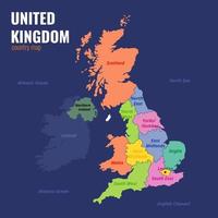 Flat United Kingdom Map vector