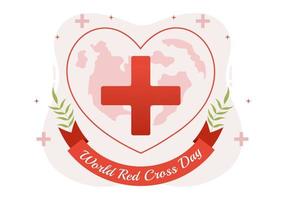 World Red Cross Day on May 8 Illustration to Medical Health and Providing Blood In Hand Drawn for Web Banner or Landing Page Templates vector