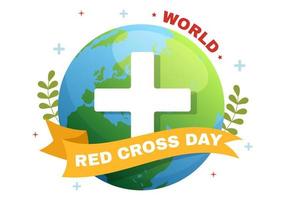 World Red Cross Day on May 8 Illustration to Medical Health and Providing Blood In Hand Drawn for Web Banner or Landing Page Templates vector