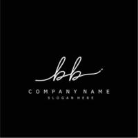 Initial BB handwriting of signature logo vector