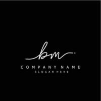 Initial BM handwriting of signature logo vector